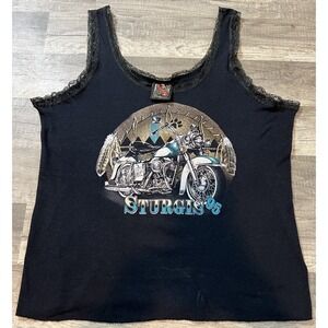Vintage Sturgis 1995 Womens Tank Top 3D Emblem Tag Made in USA Size XL RARE